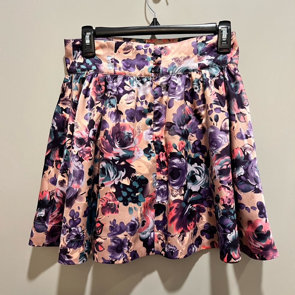 Floral Satin Girl’s Skirt